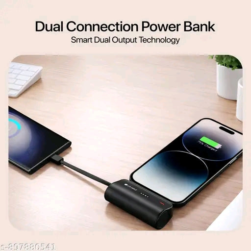 मिनी पावर बैंक 5000mAh के साथ 65W PD, बिल्ट-इन टाइप-C केबल, LED बैटरी इंडिकेटर, यात्रा के लिए अल्ट्रा-कॉम्पैक्ट