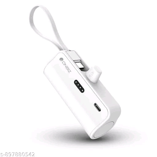 मिनी पावर बैंक 5000mAh के साथ 65W PD, बिल्ट-इन टाइप-C केबल, LED बैटरी इंडिकेटर, यात्रा के लिए अल्ट्रा-कॉम्पैक्ट